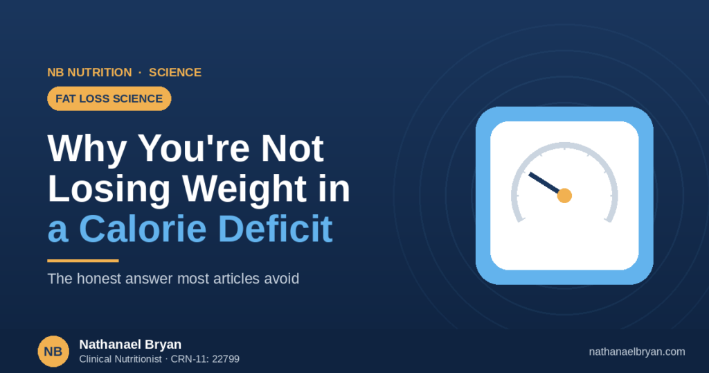 Why you are not losing weight in a calorie deficit, by nutritionist Nathanael Bryan
